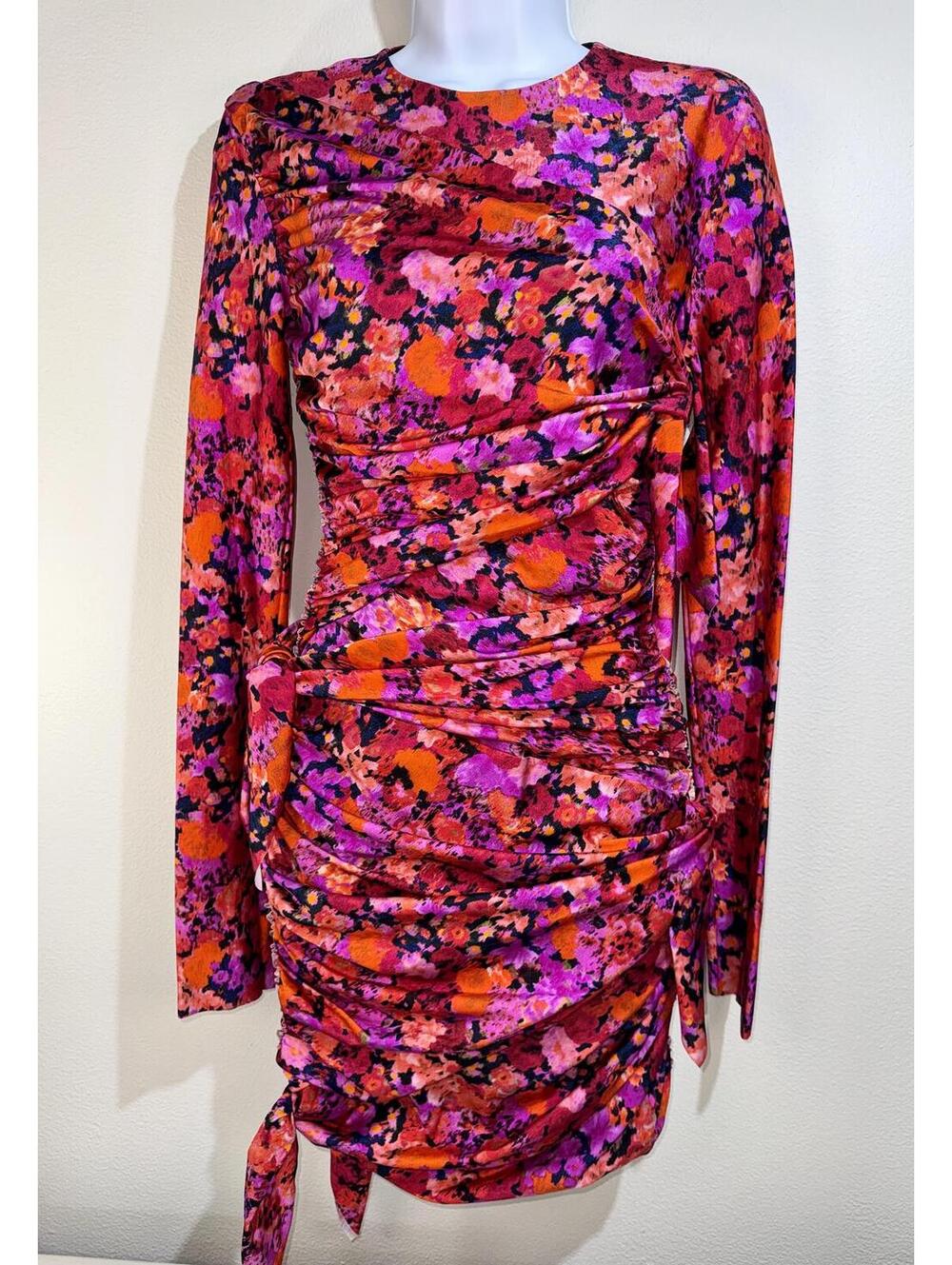 $990 NWT Philosophy Di Lorenzo Serafini Floral Ruched Mini Dress Medium 6 42
